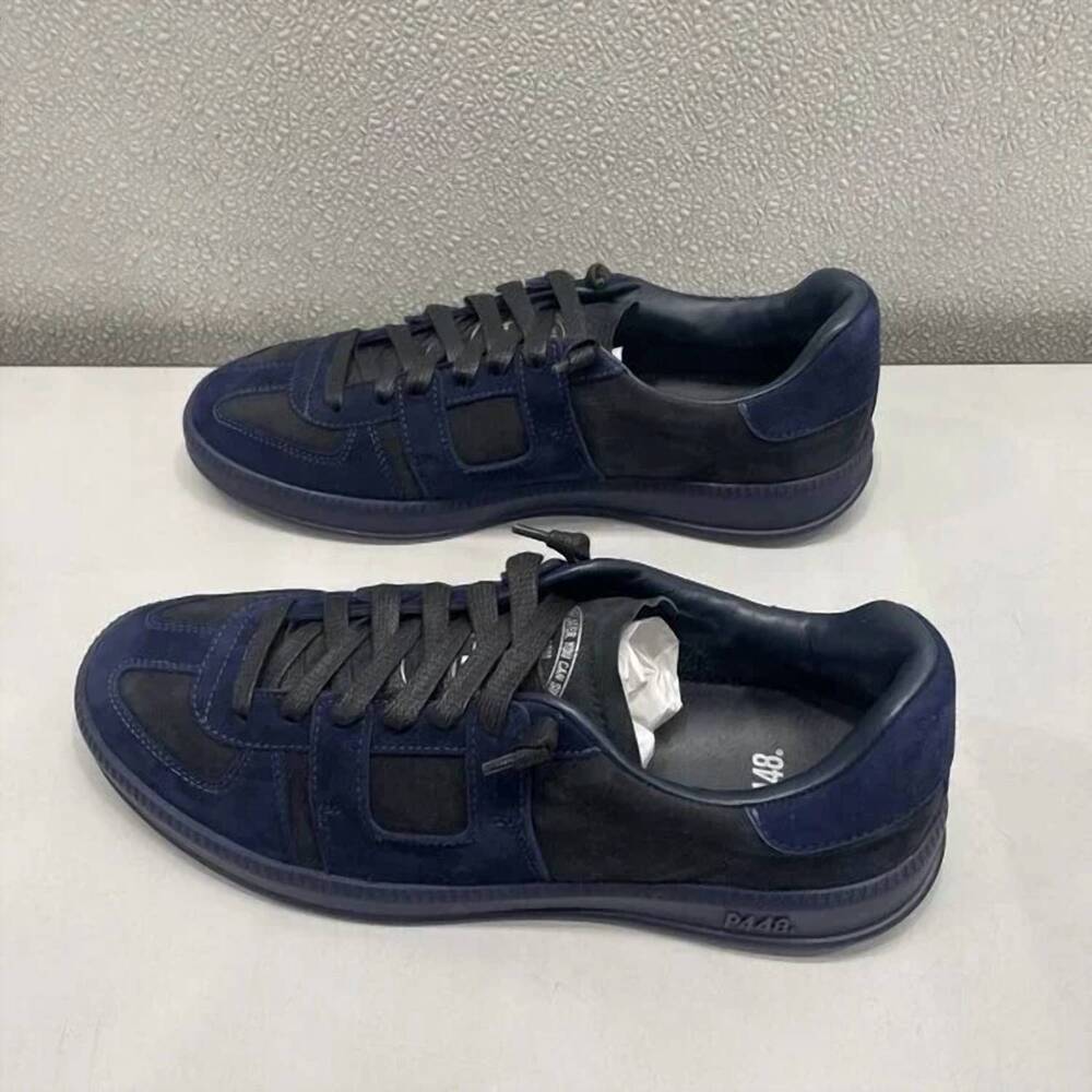 NWOB P448 Navy and Black Suede Sneakers